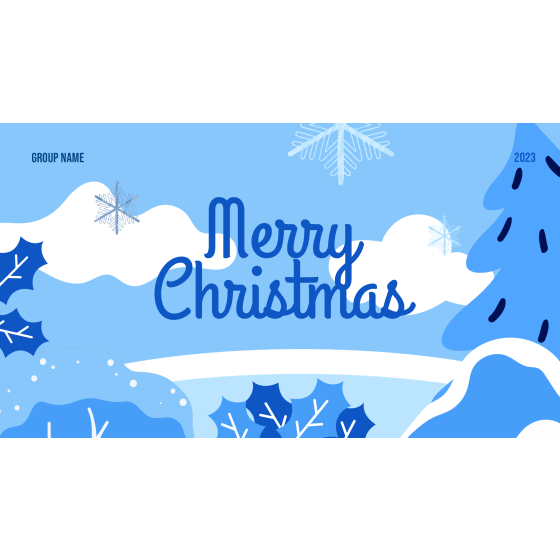 Cool‑Tone Blue Flat‑Style Christmas Party Planning PPT Template